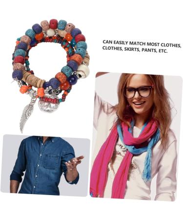SAFIGLE 1pc Elastic Bead Bracelet Bohemia Bracelet Jewelry Bracelets Charm Bracelets Statement Bracelets for Women Stretch Bracelets for Women Miss Beads Fashion Resin 18X2.8cm Colorful - Buy Online on GoSupps.com