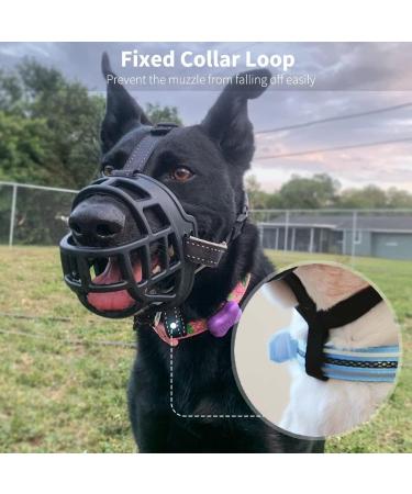 Buy Barkless Muzzle for Dogs - Soft Silicone Basket Enables Drinking & Panting Size 5 (Snout 13.5-14.5) - International Shipping Available - Buy Online on GoSupps.com