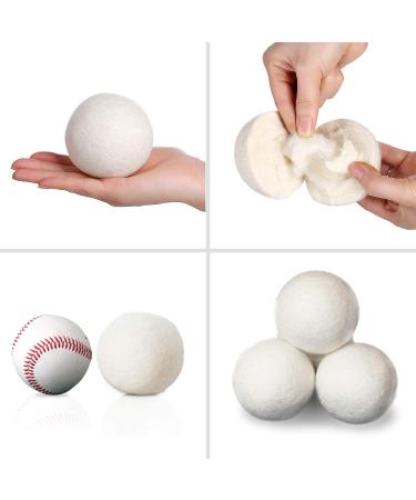 SnugPad XL Wool Dryer Balls - 100% Organic New Zealand Wool, Reduce Wrinkles & Save Time, Hypoallergenic Fabric Softener - 6 Count, White - Buy Online on GoSupps.com