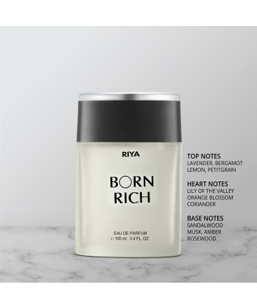 Riyaa Born Rich For Men | Eau De Parfum Spray | Citrus Woody 100 Ml | Mild Fragrance Long Lasting Fragrance | Luxurious Vogue Scent - Buy Online on GoSupps.com