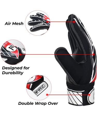 Buy Narcz Children's Football Goalkeeper Gloves - Super Grip Latex & Shock-Damping - Red Gloves for Boys & Girls - Buy Online on GoSupps.com