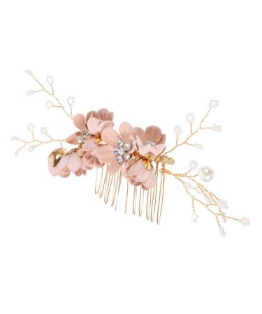 Mikinona Flower Hair Comb Decorative Hair Comb for Women Hair Accessories for Women Hanfu Hair Accessories Hair Comb for Women Accessories Fine Hair Pink The Flowers Hair Piece Metal Miss