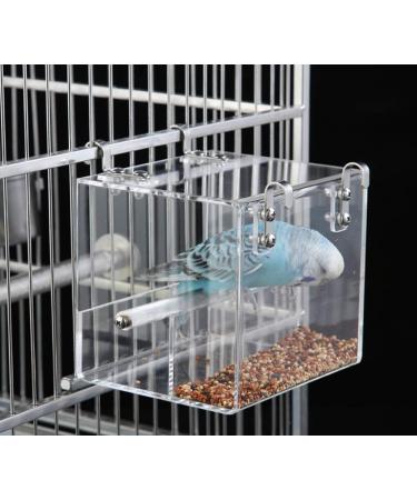 Automatic Bird Feeder - No Mess Seed Food Container for Canaries Nymphs & Parakeets - Gurecod 16x16x16cm - Buy Online on GoSupps.com