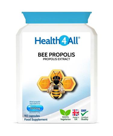Bee Propolis High Strength 1000mg 90 Capsules (V) Immune System Booster Natural Immune Support Supplement Rich in Functional antioxidants. Made in The UK by Health4All 90 Count (Pack of 1) - Buy Online on GoSupps.com