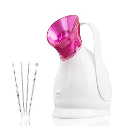 Facial Steamer Hot Mist Nano Ionic Face Skin Hydration Opening Pores Deep Cleansing Pink