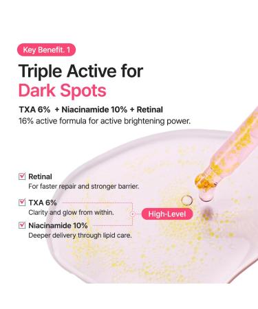 PURITO TXA 6% + Niacinamide 10% + Retinal Facial Serum | for Dark Spots Hyperpigmentation Uneven Tone | High-Level Tranexamic Acid 6% | Korean skincare 30mL 1.01 fl.oz Dark Spot Out - Buy Online on GoSupps.com