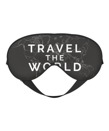Travel The World1 Sleep Mask Adjustable Double -Sided Eye Mask Soft Sleeping Eye Covers for Sleeping Perfect Shading Reduce Eye Edema