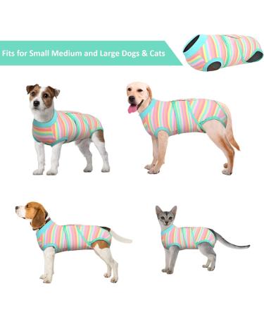 Kuoser Dog Body Suit - Breathable Post-Op Protection for Dogs & Cats | Leakage Prevention & Alternative Collar | Purple Stripes - Buy Online on GoSupps.com