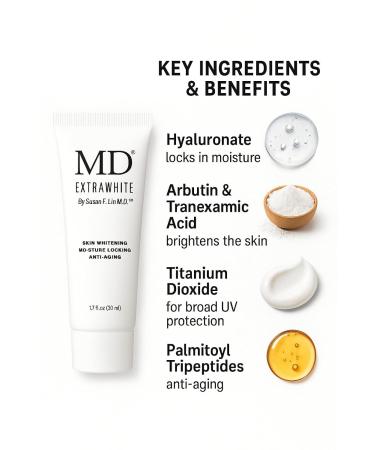 MD Extra White Skin Brightening Cream Anti-Aging Moisturizer with UV Protection 1.7 fl oz - Buy Online on GoSupps.com