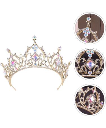 Shop Lurrose Baroque Bridal Crown | Red Gold Crystal Tiara for Weddings | Vintage Princess Headpiece - Buy Online on GoSupps.com