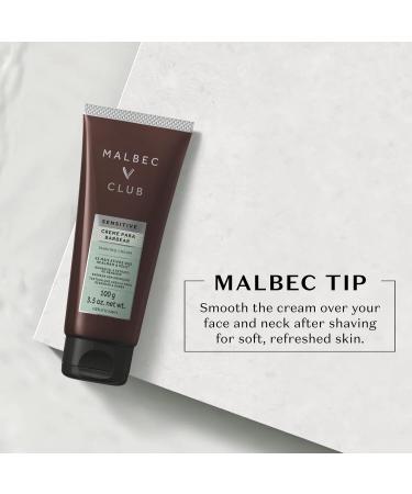 Malbec Club Sensitive Shaving Cream for Men - Hydrating Non-Foaming Formula for Smooth Shaving - 3.5 Ounce - Buy Online on GoSupps.com
