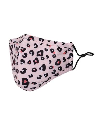 Washable Reusable 3 Layers Cotton Cloth - White - Leopard Print One Size Fits Most