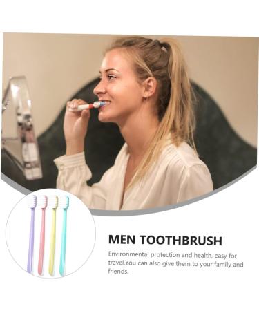 4-Piece Soft Cotton Toothbrush Set - Large Head Plastic Oral Hygiene Brushes for Women | Macaron Colors | Body Care - Buy Online on GoSupps.com