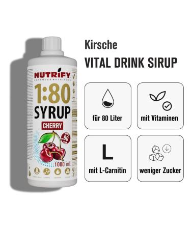 Nutrify Vital Fitness Drink Set - 2x1L Sugar-Free Cherry & Cola Beverage Concentrate with Vitamins & L-Carnitine | Low-Calorie Sports Drink - 160 Liters Total - Buy Online on GoSupps.com