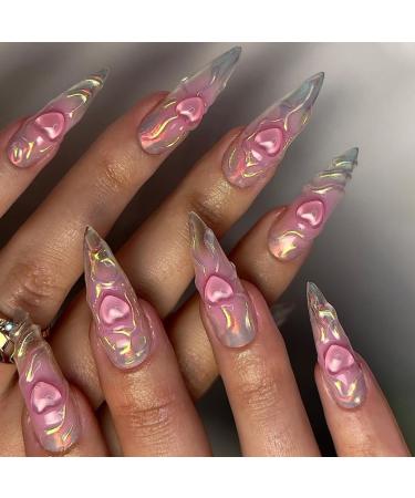 Ruarby 24Tips Elegant French Press on Nails Coffin Shape Nails Art Decoration Easy to Apply for Fashion Forward Individual - Buy Online on GoSupps.com