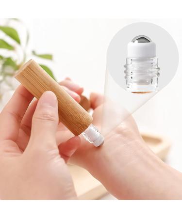 Zeoabsy 10ml Clear Glass Bottles Set - Eco-Friendly Bamboo Roll-On & Accessories for Essential Oils & Aromatherapy - Buy Online on GoSupps.com