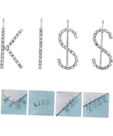 WOFASHPURET 1 Set Kiss Hairpin Sparkly Side Clip Hair Barrettes Rhinestone Headpiece for Women Glitter Hair Pin Bling Hair Clips Hair Jewels for Women Alloy Child Decorate Letter - Buy Online on GoSupps.com