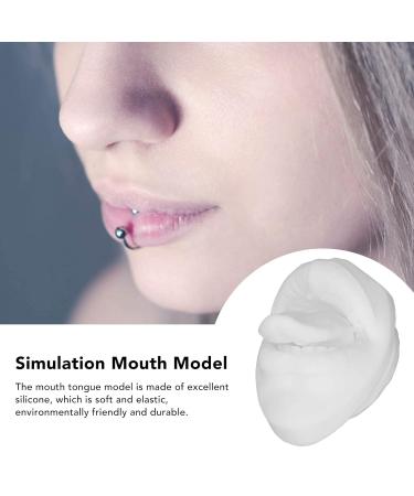 Tongue Puncture Practice Tool | 3D Silicone Mouth Model & Nail Display Set (White) - Buy Internationally - Buy Online on GoSupps.com