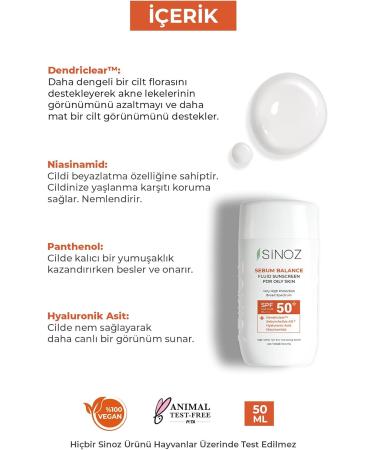  sinoz Sinoz Sebum Balance Fluid Sunscreen SPF50+/PA++++ Sunscreen for oily skin - Buy Online on GoSupps.com