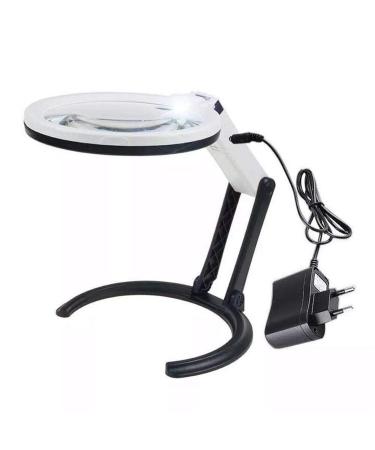 Desktop Glass Chargeable Folding Identification Tool 6X 10X HD Lens with LED Light Maintenance Reading Magnifier Good Times
