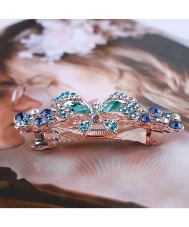 TseenYi Bow Crystal Hair Clip Rhinestone Wedding Hair Clip Hair Clip Bling Bridal Crystal Hair Clip Decorative Gold Flower Crystal Hair Accessories for Women and Girls (Blue Crystal) Blue Gold - Buy Online on GoSupps.com