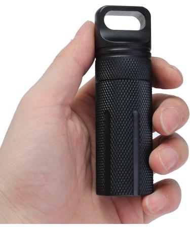 Vogueing Tool Waterproof Pill Holder | EDC Metal Survival Capsule for Camping Climbing Cycling & Hiking - Round Head Black - Buy Online on GoSupps.com
