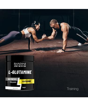 Bandini Pure LGlutamine Powder Amino Acid useful for intense training and for muscle mass and strength 100 Vegan Glutamine POWDER Gym and Training 300g Packaging - Buy Online on GoSupps.com