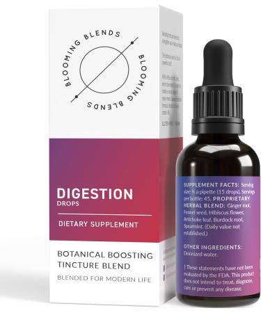 Digestion Support Supplement - Gut Health & Detox Cleanse with Ginger, Burdock & Fennel Seed - 30ml Blooming Blends - Buy Online on GoSupps.com