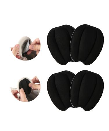 2 Pairs Shoe Filler Tongue Pad Invisible Forefoot Cushion Mat Soft Make Smaller Back Sticker Non-Slip Size Reducer Holder Self-Adhesive Insert Black Felt Accessories for Loose Replacement Men Women