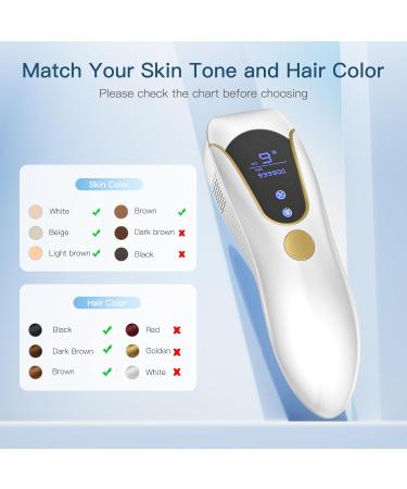 AMINZER IPL Laser Hair Removal Device with Cooling System | 999,000 Flashes | Painless Hair Remover for Women and Men | 9 Energy Levels | Face, Armpits, Legs, Arms, Bikini Line | A-white - Buy Online on GoSupps.com