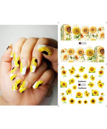 DIY Manicure Water Transfer Decals Floral Bee Spring Sumer Simple Flowers Nail Stickers Sunflowers - Buy Online on GoSupps.com