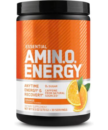 ON Essential Amino Energy | Amino Acid & Energy Formula | 5 Grams of Amino Acids 100 mg of Naturally Sourced Caffeine 5 Calories Sugar Free | 30 Servings (Orange) Orange 30 Servings (Pack of 1)