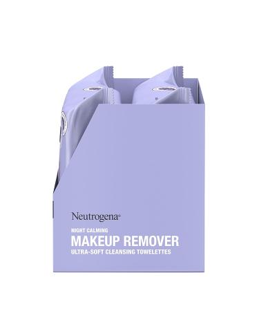 Neutrogena Night Calming Makeup Remover Wipes - 25 ct Twin Pack | Alcohol-Free, Plant Based Cloths | Gentle Nighttime Facial Cleansing Wipes - Buy Online on GoSupps.com