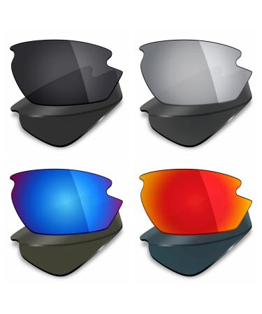 Mryok 4 Pairs Polarized Replacement Lenses for Rudy Project Rydon Sunglasses Stealth Black/Fire Red/Ice Blue/Silver Titanium