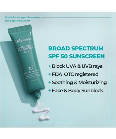JMsolution Marine Luminous Pearl Sunscreen SPF 50 & 3-Step Deep Moisture Mask Bundle | Hydrating & Brightening Korean Skincare | Daily UV & Blue - Buy Online on GoSupps.com