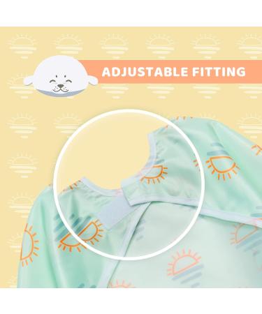 Little Dimsum Long Sleeves Toddler Weaning Bibs | Waterproof Feeding Coverall Set for Babies 6-36 Months (Turtle & Sun) - Buy Online on GoSupps.com