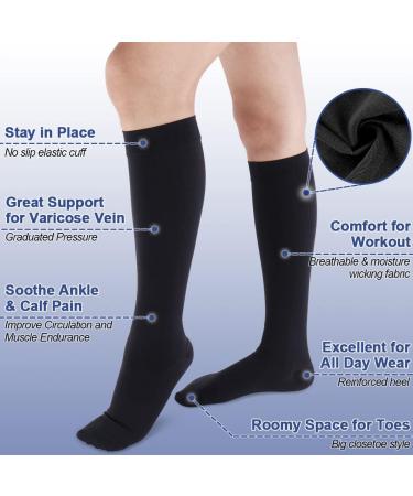 Buy Beaister Medical Compression Stockings 20-30 mmHg for Men & Women - Closed Toe Support for Varicose Veins Edema & Pregnancy - Black X-Great - Buy Online on GoSupps.com