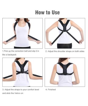 Adjustable Anti-hunchback Posture Correction Belt Upper Back Support Belt Sitting Posture Corrector Clavicle Spine Shoulder Braces Correction lofty ambition Black XL/X - Buy Online on GoSupps.com
