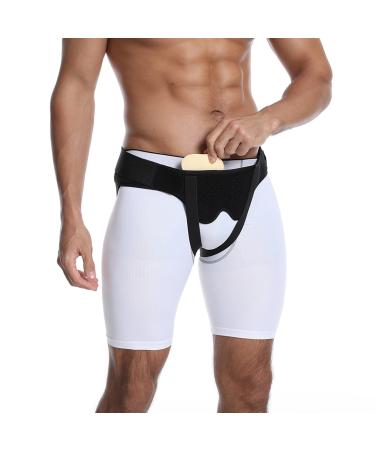 Samnuerly Inguinal Hernia Belt/Truss for Men Umbilical Hernia Support Belt Surgery Recovery Two Removable Compression Pads M (M)