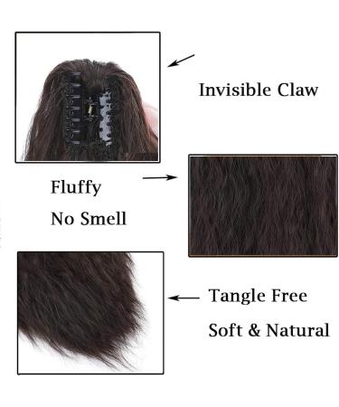 24" Long Ponytail Extensions Yaki Synthetic Claw Clip in Pony Tails Corn Wave Ponytail Curly Hairpiece for Women Dark Brown 24inch (Pack of 1) Yaki-Dark Brown - Buy Online on GoSupps.com