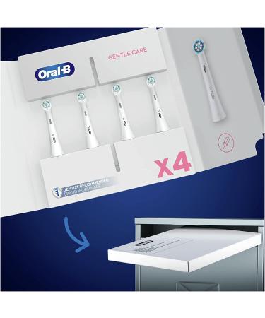 Oral-B iO Gentle Care Electric Toothbrush Head - Pack of 4 | Twisted & Angled Bristles for Deeper Plaque Removal | White | Mailbox Friendly - Buy Online on GoSupps.com