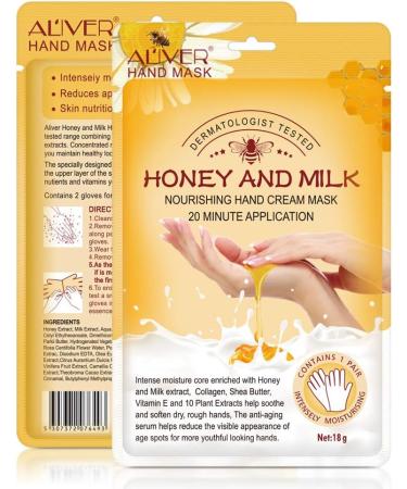 3 Pairs Hand Moisturizing Gloves - Repair & Renew Dry, Aging, Cracked Hands with Intense Skin Nutrition, Collagen, Vitamins - Natural Plant Extracts, Milk & Honey - Buy Online on GoSupps.com