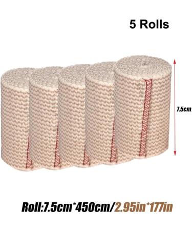 Dewedrt 5 Rolls Elastic Bandage Wrap - Compression Bandage with Self Closure and Extra Clips Latex Free Bandage for Sports B - Buy Online on GoSupps.com