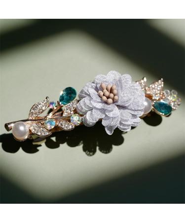 yangzerang Hair Barrettes for Women Ladies Girls Flower Crystal Rhinestones Barrettes Pearl Spring Hair Clip Graceful Hair Accessories for Daily Wear Women Bridal Wedding Party Gift Gold Tone - Buy Online on GoSupps.com