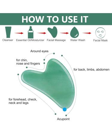Jade Roller & Gua Sha Set Face Roller Massage Tool for Face Eyes Neck Skin Care Routine Facial Beauty Skincare Massager Tool Gifts for Women Relieve Fine Lines and Wrinkles (Green) Green Rollers set - Buy Online on GoSupps.com
