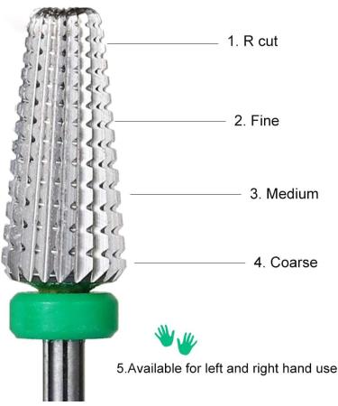 5-in-1 Professional Carbide Nail Drill Bit for Nail Polish and Gel Removal - Smooth & Polish Uneven Nail Surface - Buy Online on GoSupps.com