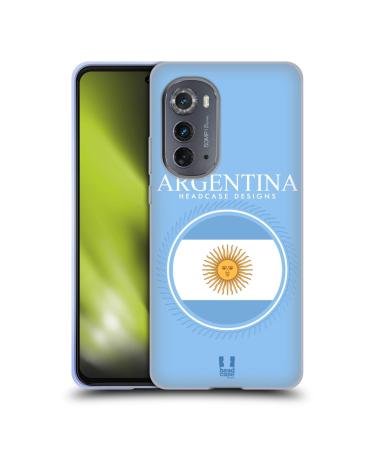 Head Case Designs Argentina Argentinian Argentine Flag Flag Patches Soft Gel Case Compatible with Motorola Edge (2022)