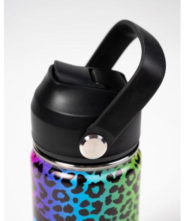 A FOR ADLEY Merch Official Product Adley's Super Cold and Colorful Neon Rainbow Water Bottles For Fun School Travel or Anytime You Would Want a Cold Drink (Rainbow Cheetah) - Buy Online on GoSupps.com