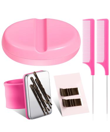 Inbagi Magnetic Bobby Pin Holder Hair Clip Magnetic Holder Bobby Pin Organizer Magnetic Pin Cushion with Magnetic Wrist Strap Bracelet 2 Hair Comb 30 Bobby Pins  Set of Pink