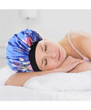 4 Pack Soft Satin Sleeping Caps for Women - Wide Band Salon Bonnets for Hair Loss - Silk Night Sleep Hats (4 Styles) - Buy Online on GoSupps.com